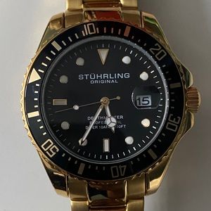 Stuhrling Original 3950 men’s gold plated watch